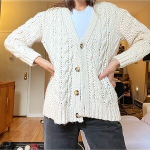 Mango oversized chunky cardigan ivory size Small
